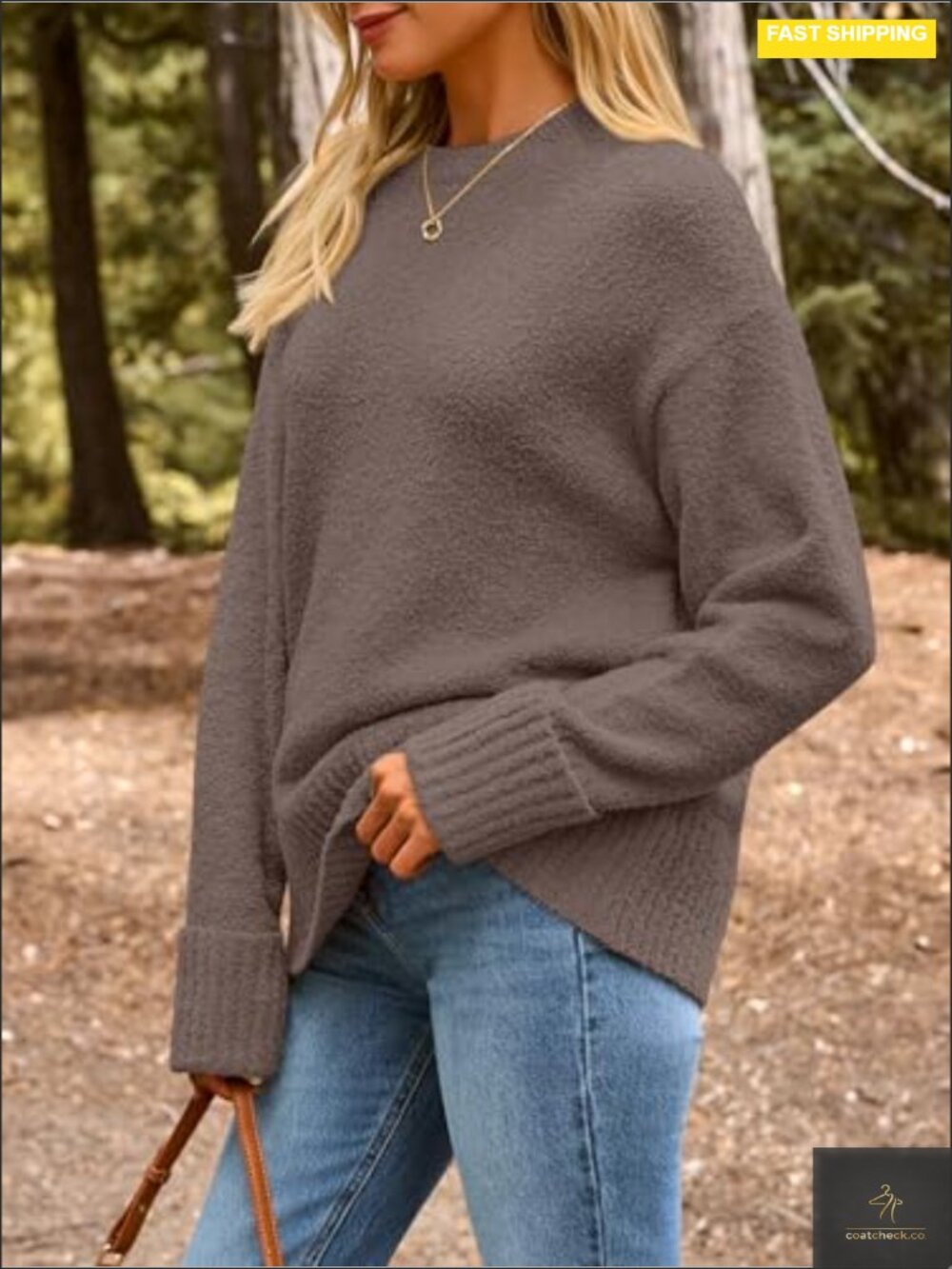 Oversized Chunky Knit Pullover Sweater - Cozy Long Sleeve Tunic - Picture 2 of 6